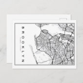 Brooklyn Map Illustration Postkarte (Vorne/Hinten)