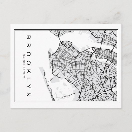 Brooklyn Map Illustration Postkarte (Vorderseite)