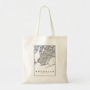 Brooklyn Map Illustration Tragetasche