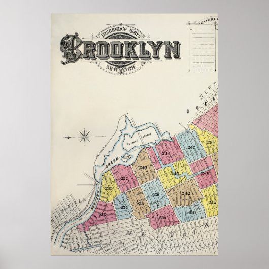 Brooklyn Map Poster (Vorne)