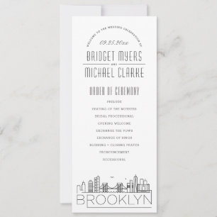 Brooklyn   Modernes Hochzeitsprogramm für Deko Einladung