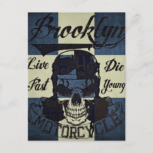 Brooklyn Motorrad Club Postkarte (Vorderseite)