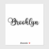Brooklyn Name - Handgeschriebene Kalligrafie Aufkleber (Blatt)