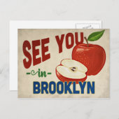 Brooklyn New York Apple - Vintage Travel Postkarte (Vorne/Hinten)