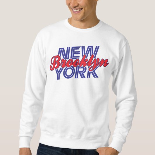 Brooklyn New York - Blau u. Rot Sweatshirt (Vorderseite)