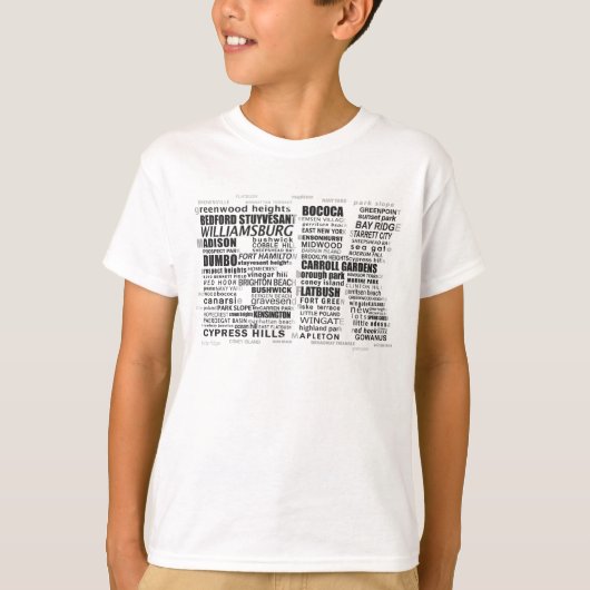 Brooklyn New York City, BK Word Art T-Shirt (Vorderseite)