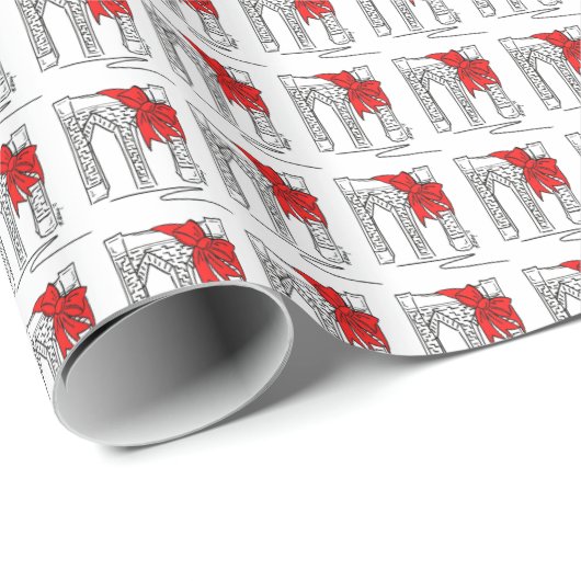 Brooklyn New York City Frohe Christmas NYC Bklyn Geschenkpapier (Rolleneckpunkt)