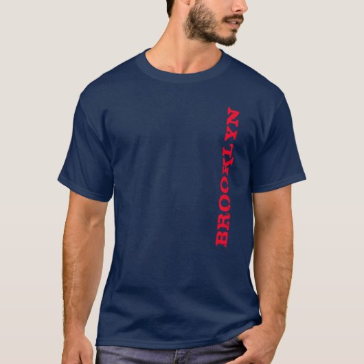 Brooklyn New York City Nyc Navy Blue Red Men's T-Shirt (Vorderseite)