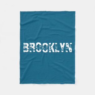 Brooklyn New York City Nyc Weißer Text Nostalgisch Fleecedecke