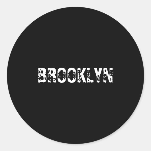 Brooklyn New York City Nyc White Text Nostalgic Runder Aufkleber (Vorderseite)