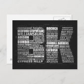 Brooklyn New York City Typografische Postkarte (Vorne/Hinten)