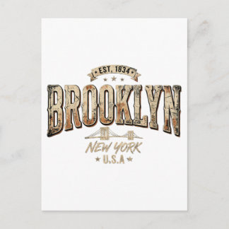 Brooklyn New York City Verzierte Gold-Schrift-Desi Postkarte