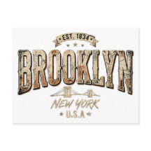 Brooklyn New York City Verzierte Gold-Schrift-Desi