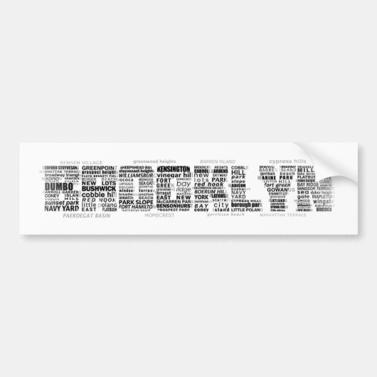 Brooklyn New York City Word Art Autoaufkleber (Vorne)