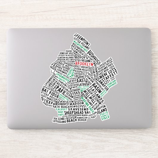 Brooklyn New York City Word Karte Aufkleber (Computer)