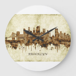 Brooklyn New York Cityscape Große Wanduhr