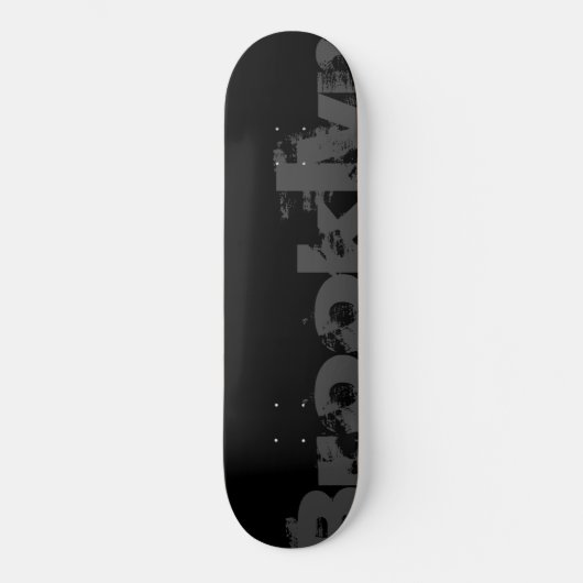 Brooklyn - New York, Cool, Urban, Black and White Skateboard (Vorderseite)
