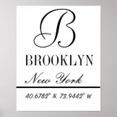 Brooklyn New York Coordinates Poster (Vorne)