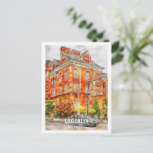 Brooklyn New York Famous Travel Watercolor Sketch Postkarte (Stehend Vorderseite)