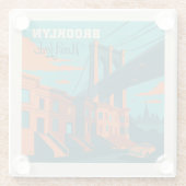 Brooklyn New York Glasuntersetzer (Rückseite)