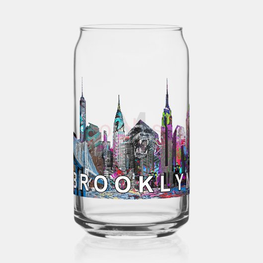 Brooklyn New York Graffiti Dosenglas (Vorderseite)