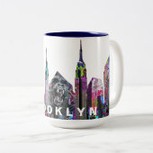 Brooklyn, New York, in Graffiti Zweifarbige Tasse (VorderseiteRechts)