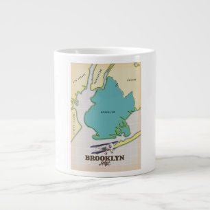 Brooklyn New York Karte Jumbo-Tasse