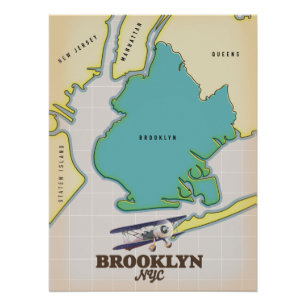 Brooklyn New York Karte Poster