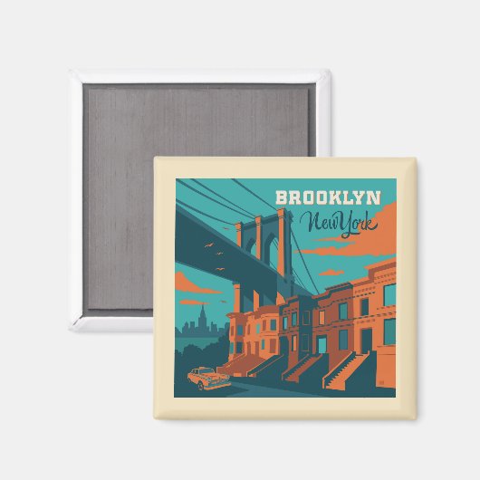 Brooklyn New York Magnet (Vorderseite/Rückseite)