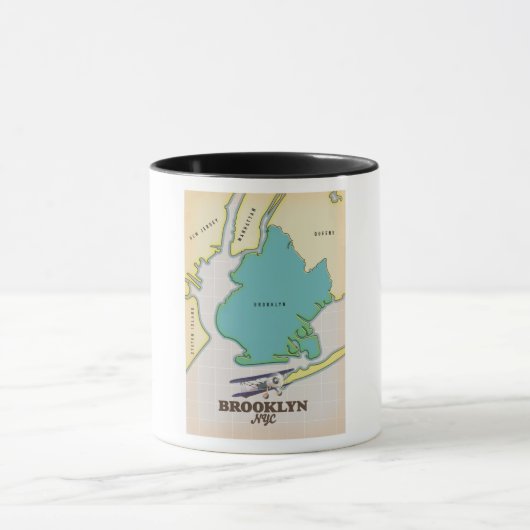 Brooklyn New York Map Giant Coffee Tasse (Zentrum)