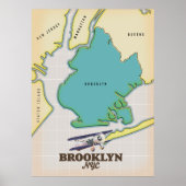 Brooklyn New York Map Poster (Vorne)