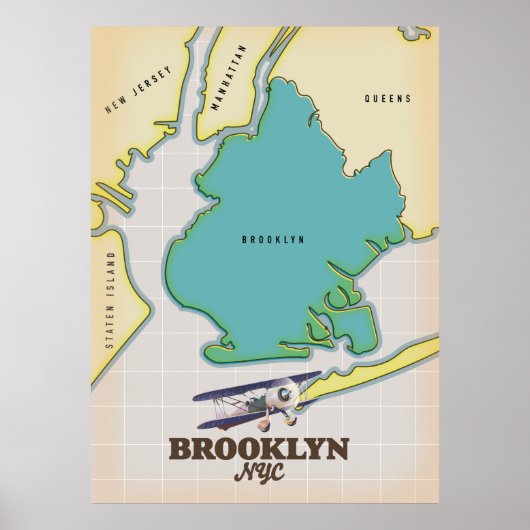 Brooklyn New York Map Poster (Vorne)