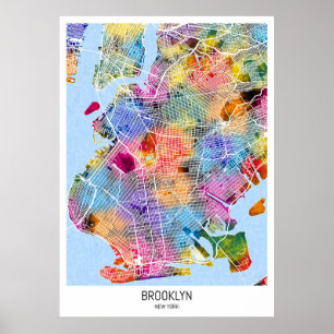 Brooklyn New York Map Poster