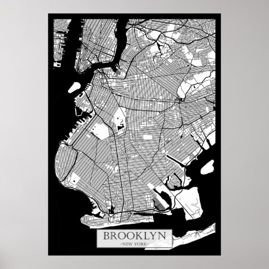 Brooklyn New York Map Poster (Vorne)