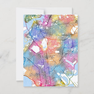 Brooklyn New York Map Postkarte