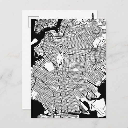 Brooklyn New York Map Postkarte (Vorne/Hinten)