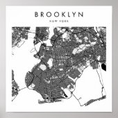 Brooklyn New York Minimal Modern Street Map Poster (Vorne)