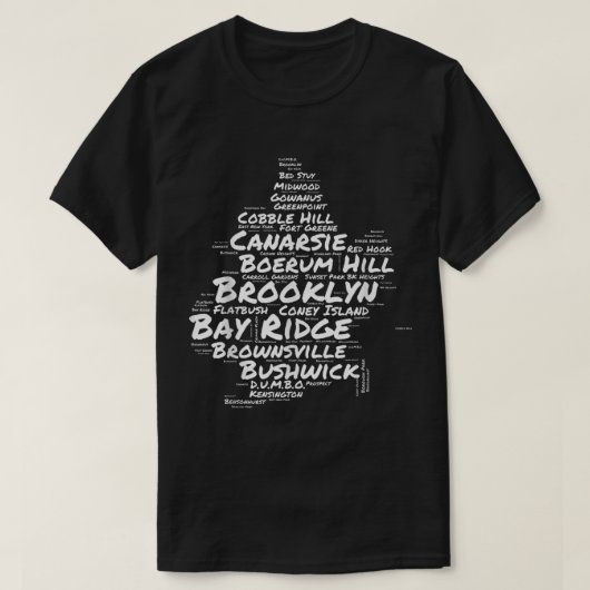 Brooklyn New York Neighhoods Word Cloud Brookly T-Shirt (Design vorne)