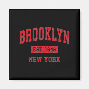 Brooklyn New York Ny Vintage Srts Design Rot Des Magnet