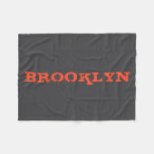 Brooklyn New York Nyc Navy Blue Orange Mens Basic Fleecedecke (Vorderseite (Horizontal))
