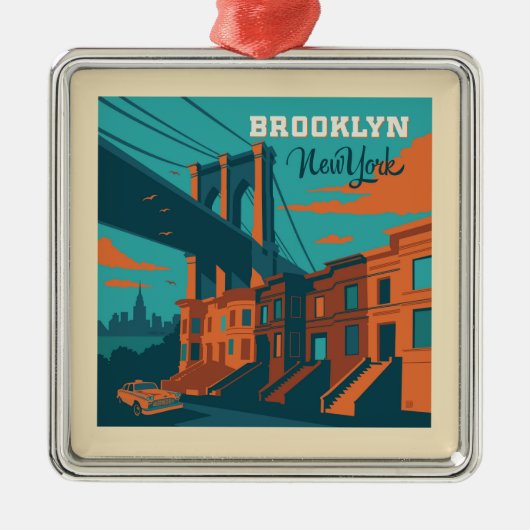 Brooklyn New York Ornament Aus Metall (Vorne)