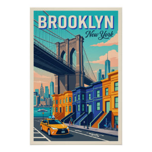 Brooklyn New York Reiseplakat Poster