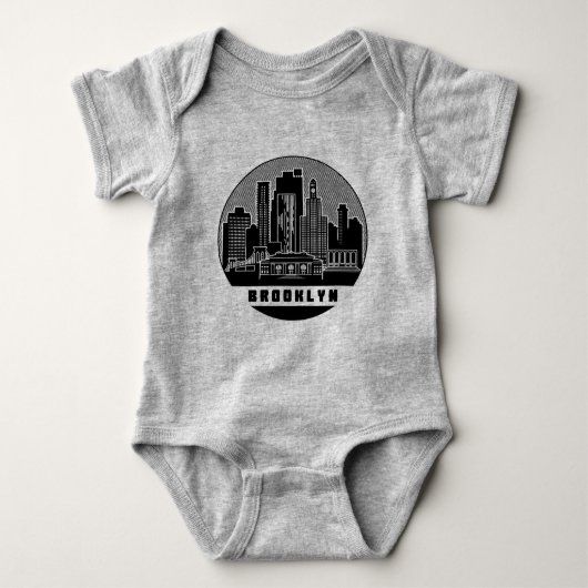 Brooklyn New York Skyline Baby Strampler (Vorderseite)
