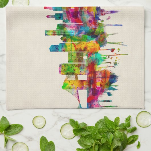 Brooklyn New York Skyline Geschirrtuch (Gefaltet)