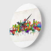 Brooklyn New York Skyline Große Wanduhr (Winkel)