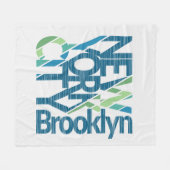 Brooklyn New York Typografie Fleecedecke (Vorderseite (Horizontal))