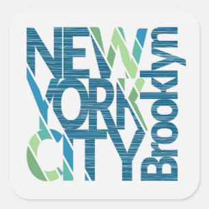 Brooklyn New York Typografie Quadratischer Aufkleber