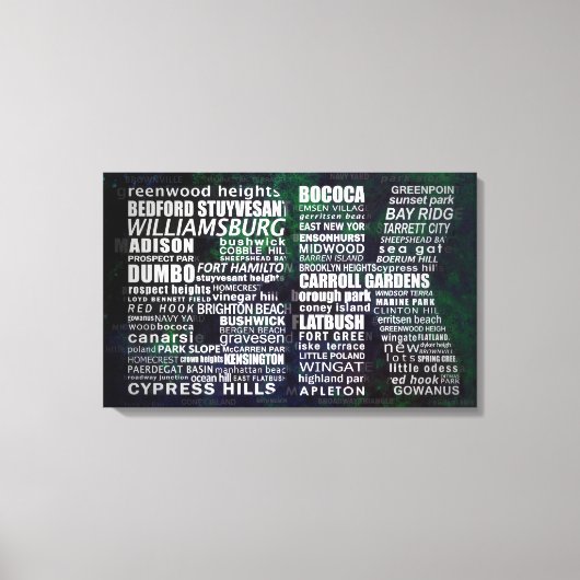 Brooklyn New York Typographic Canvas Print Leinwanddruck (Vorderseite)
