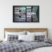 Brooklyn New York Typographic Canvas Print Leinwanddruck (Insitu (Schlafzimmer))