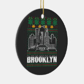 Brooklyn New York Ugly Christmas Keramik Ornament (Rechts)